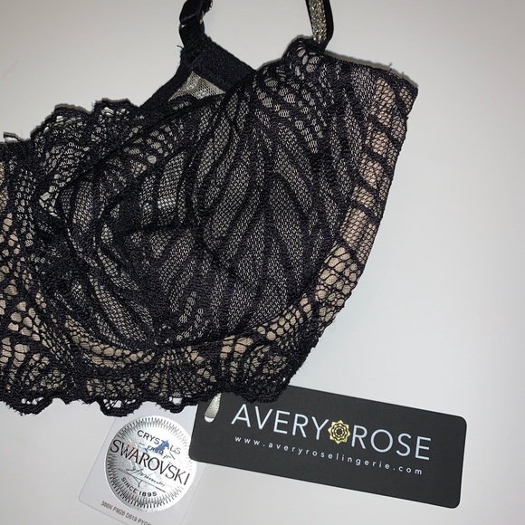 Avery Rose KYM Black Swarovski Crystal Strap Bra - Picture 6 of 8